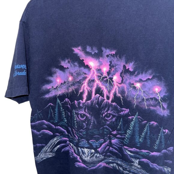 VTG Habitat Denver Colorado Lone Wolf Nature Lightening Wrap Around Graphic Med - Picture 3 of 8